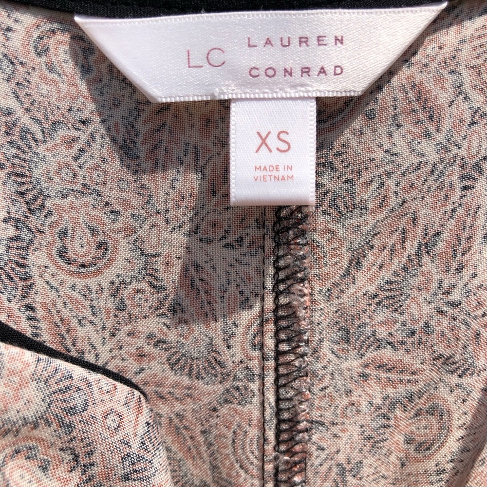 🛍️LC LAUREN CONRAD Print MIDI Dress XS - Picture 4 of 6